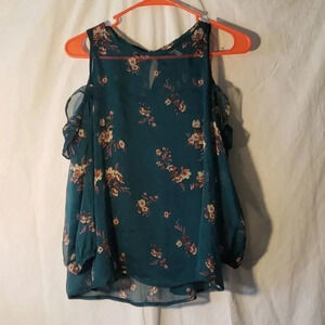 Mudd green sleeveless dressy top size M